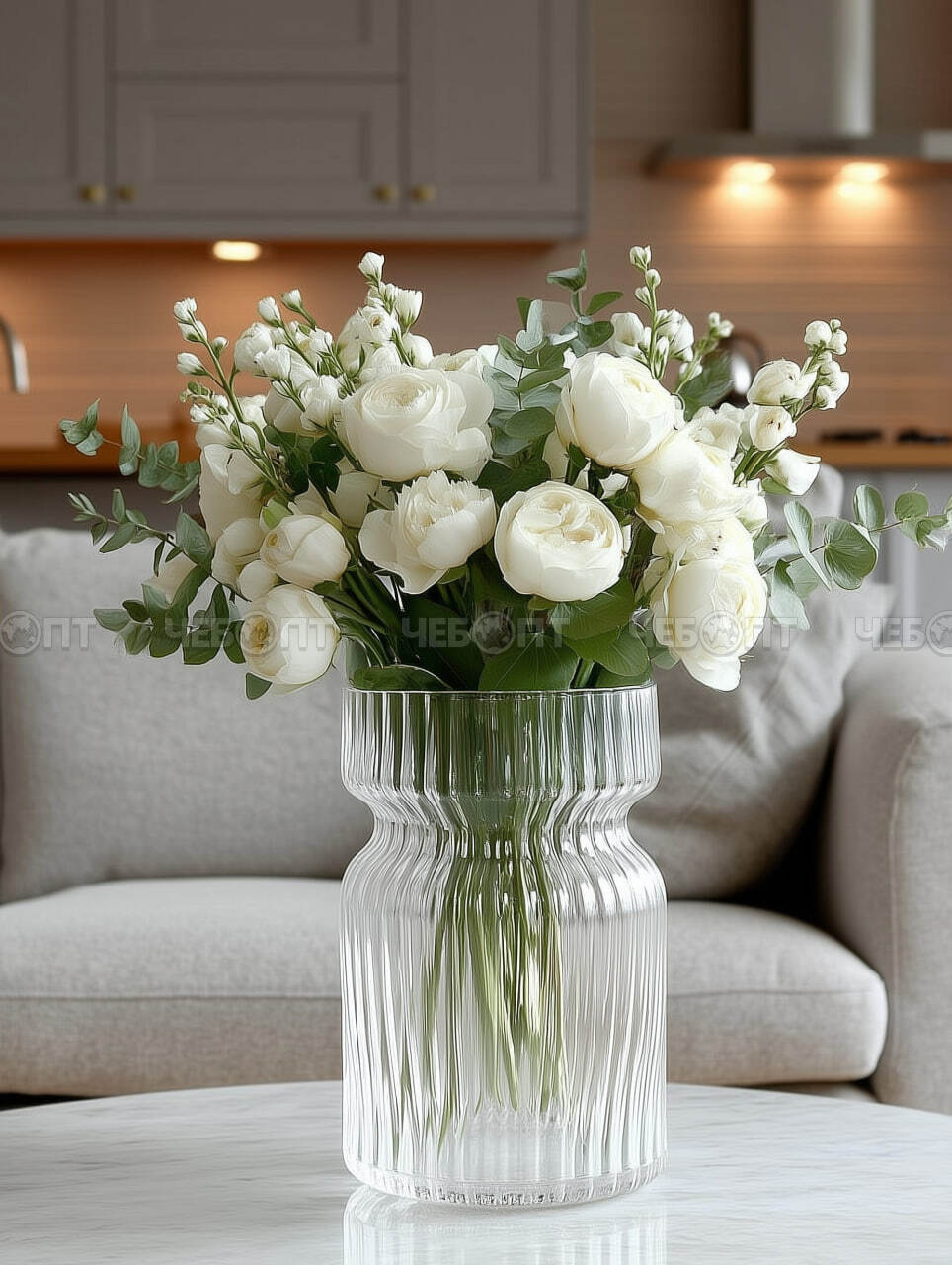 Ваза для цветов 115*185 мм CAMELIA ПРОЗРАЧНАЯ, стекло арт. 300555-CLEAR $ [24] GOODSEE. ЧЕБОПТ.