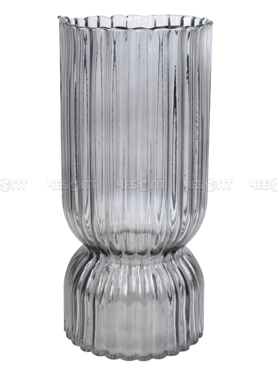 Ваза для цветов 115*245 мм CAMELIA СЕРАЯ, стекло арт. 300556-GREY $ [24] GOODSEE. ЧЕБОПТ.