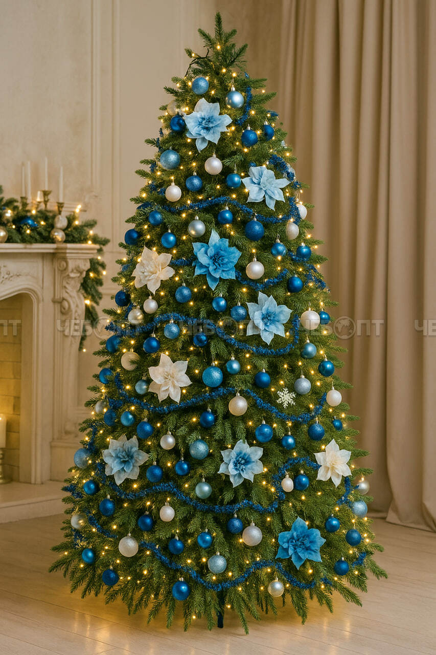 Елка (Ель) новогодняя искусственная NATURAL литая h - 240 см, 888 веток РЕ, арт. 300583 $ [1] GOODSEE. ЧЕБОПТ.