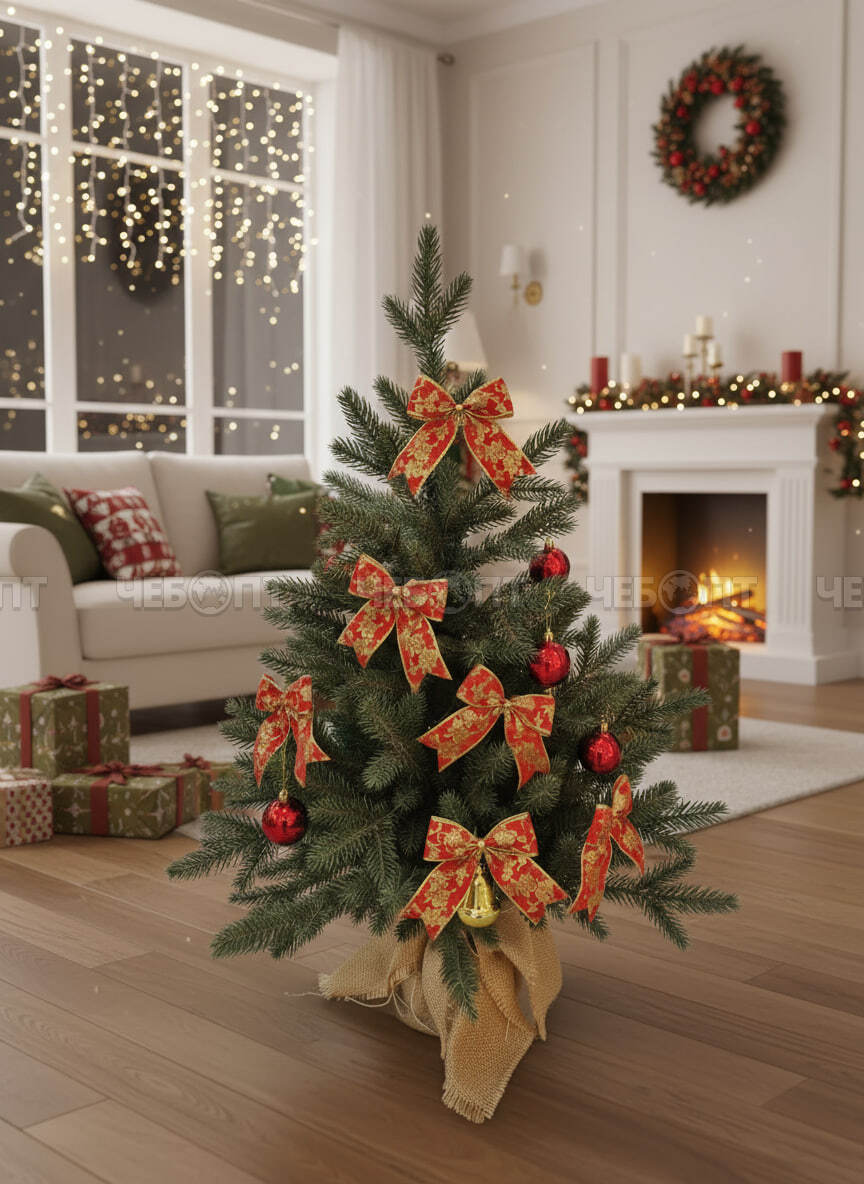 Елка (Ель) новогодняя искусственная ЛИТАЯ h - 60 см, 72 ветки РЕ, арт. 300585 $ [16] GOODSEE. ЧЕБОПТ.