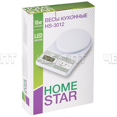 Весы настольные кухонные электронные HOME STAR HS-3012 10 кг пластик, функция "тара" LCD дисплей, арт. 104931 [40] СКРАП. ЧЕБОПТ.