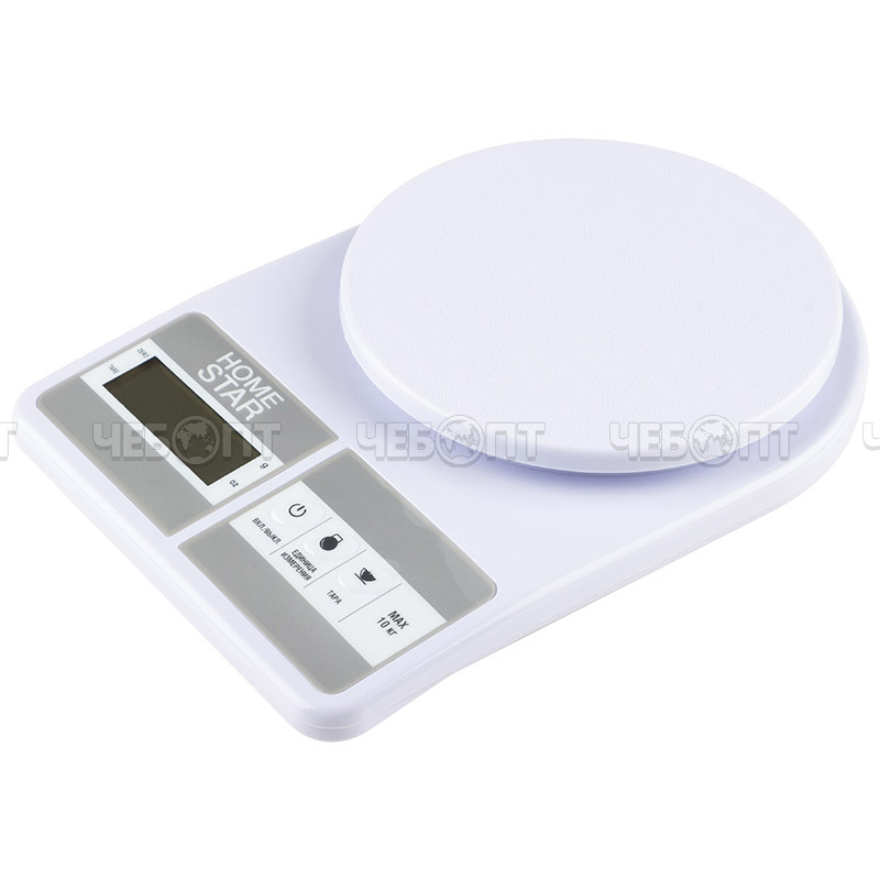 Весы настольные кухонные электронные HOME STAR HS-3012 10 кг пластик, функция "тара" LCD дисплей, арт. 104931 [40] СКРАП. ЧЕБОПТ.