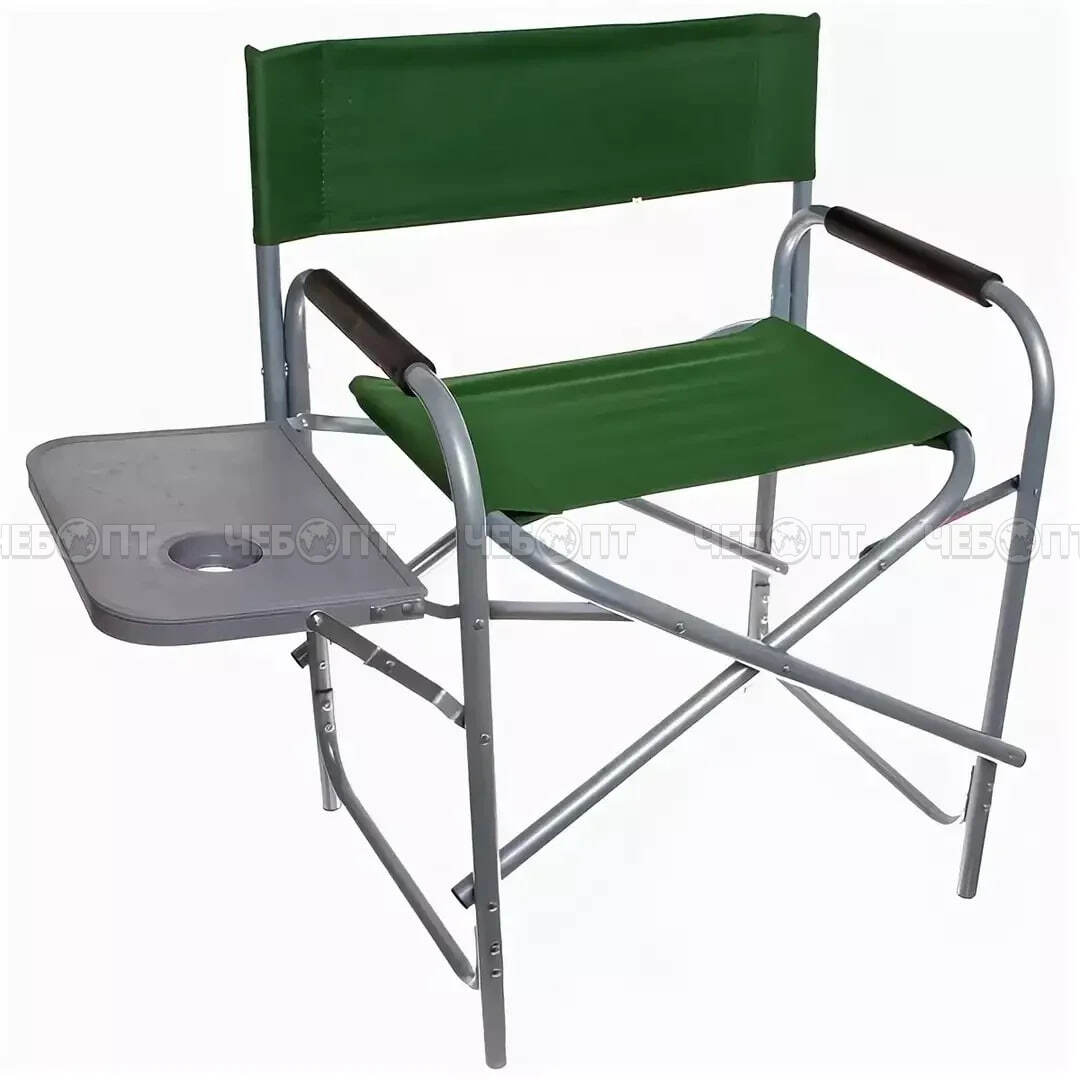 Кресло - складное туристическое С ПОЛКОЙ 440*540*780 мм, ткань оксфорд, цвет ЗЕЛЕНЫЙ арт. XY-8025, 290024-GREEN $$ [6] GOODSEE. ЧЕБОПТ.