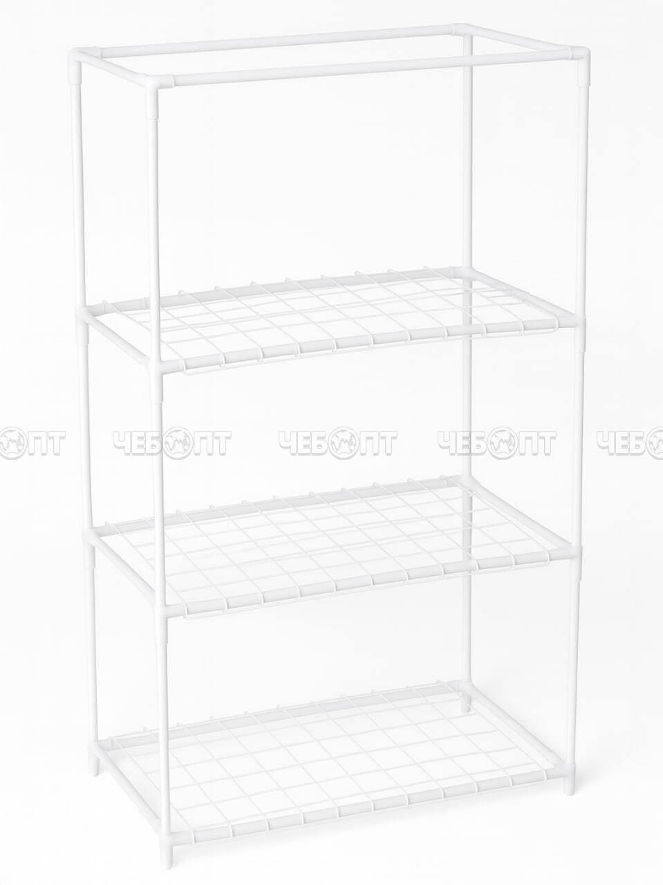 Полка для рассады/растений (каркас парника) на подоконник металлическая 3-х ярусная, БЕЛЫЙ каркас 460*240*800 мм арт. WM008/1-БЕЛ $ [1] Богатый урожай. ЧЕБОПТ.