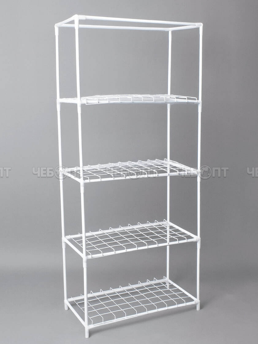 Полка для рассады/растений (каркас парника) на подоконник металлическая 4-х ярусная, БЕЛЫЙ каркас 460*240*1050 мм арт. WM009/1-БЕЛ $ [1]Богатый урожай. ЧЕБОПТ.