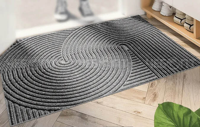 Коврик придверный грязесборный с ПВХ волокнами, резиновая основа, 3Д узор 400*600 мм, цвет СЕРЫЙ арт. 300299/1 $ [25] GOODSEE. ЧЕБОПТ.