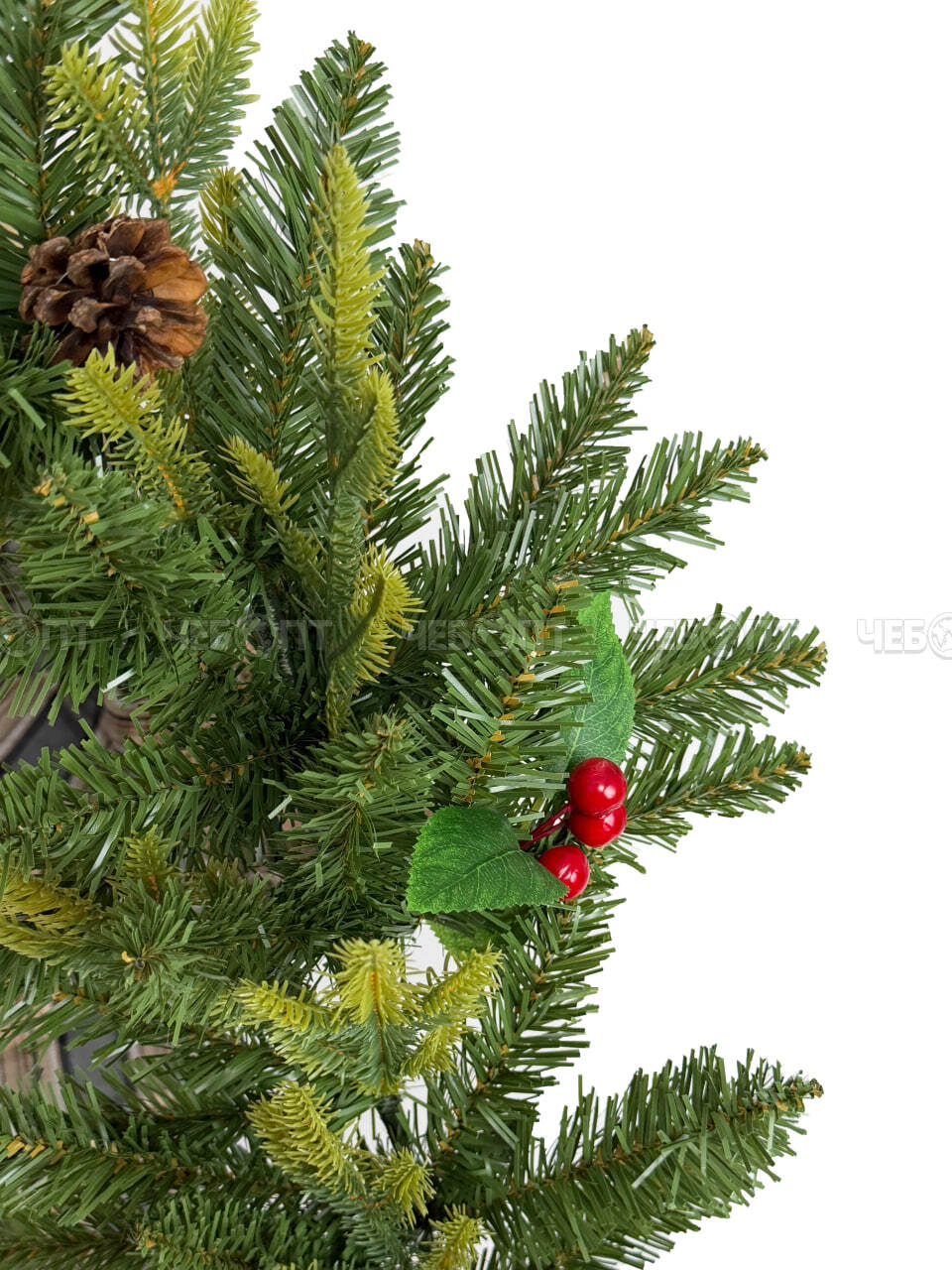 Гирлянда новогодняя хвойная литые + ПВХ ветки, 154 ветки, длина 200 см арт. GST5004 $ [20] GOODSEE. ЧЕБОПТ.