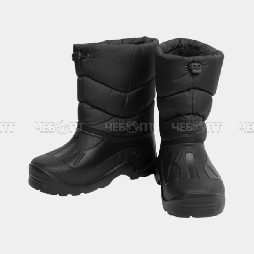 Сапоги из ЭВА комбинированные с фиксатором, мужские, черные, р. 42, (темп. реж. до -15 С) арт. C-36.340 [5]. ЧЕБОПТ.