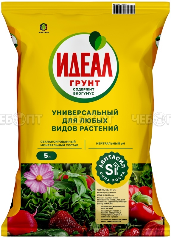 Грунт универсальный 5 л с авитасилом ИДЕАЛ [5/385] НОРД ПАЛП. ЧЕБОПТ.