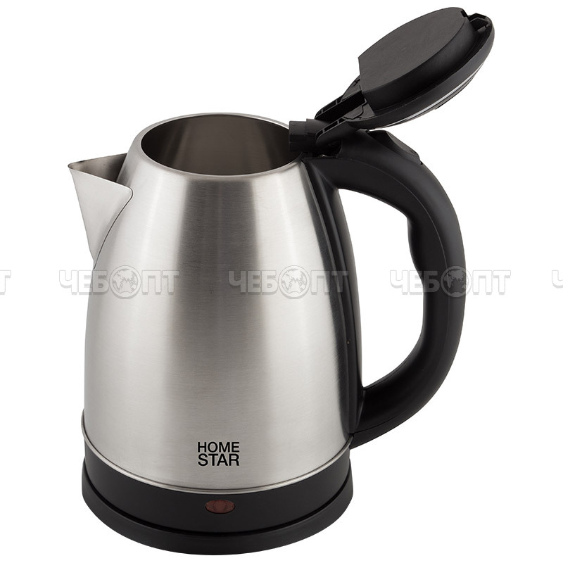 Чайник электрический 1,8 л металлический (нержавеющая сталь) HOMESTAR HS-1010, автомат, индикатор, мощность 1500 Вт арт. 003013 [12] СКРАП. ЧЕБОПТ.