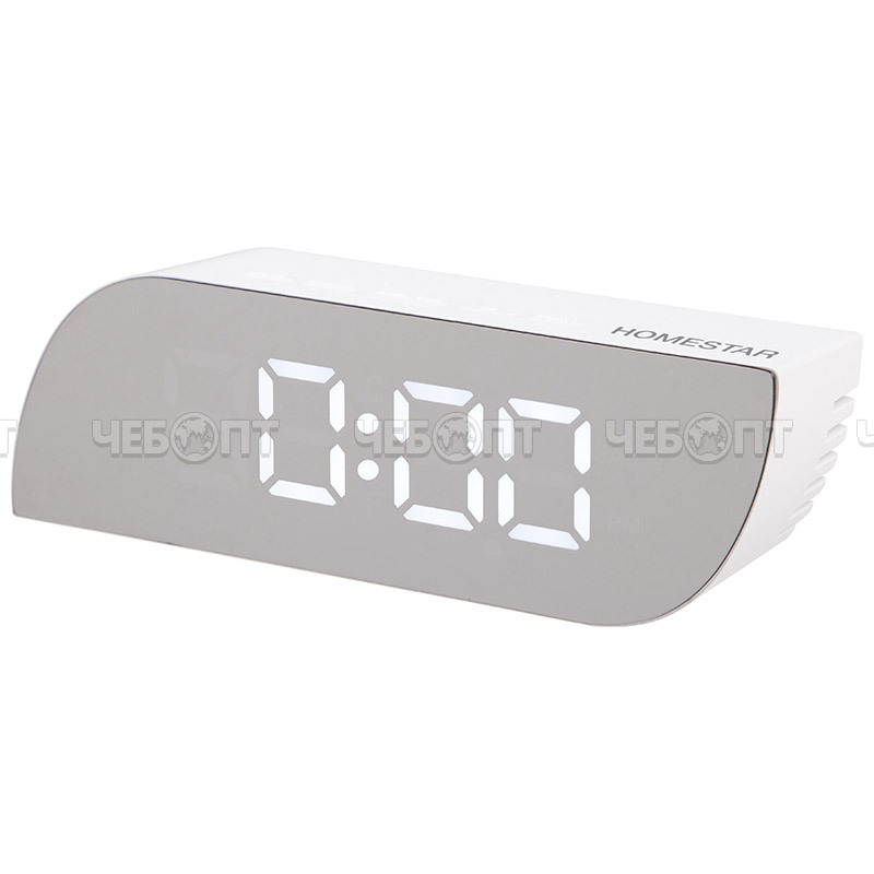 Часы настольные электронные HOMESTAR HS-0121, мощность 1 Вт, LCD дисплей арт. 107613 [50] СКРАП. ЧЕБОПТ.