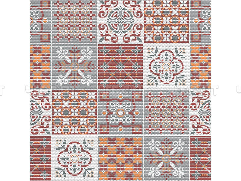 Коврик для ванной (дорожка) ВСПЕНЕННЫЙ ПВХ 0,8*15 м РОССИЯ арт. 7093-225РТ- BURGUNDY-GREY [1] ВИЛИНА. ЧЕБОПТ.