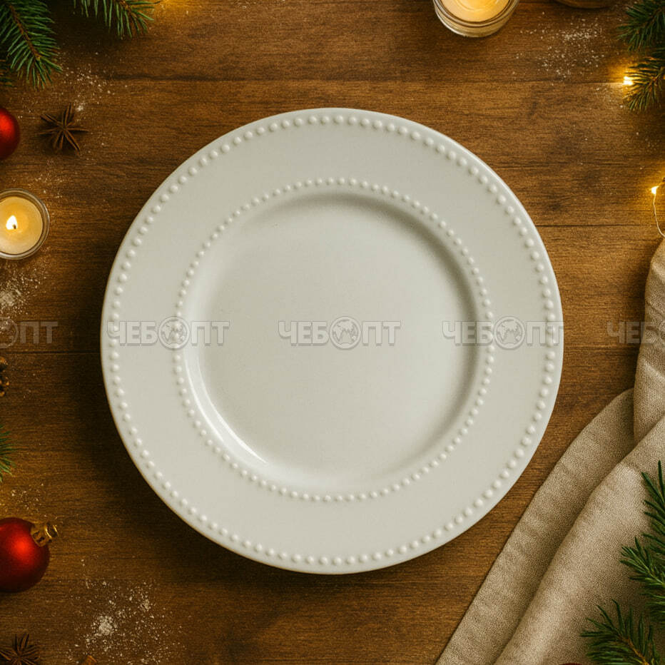 Тарелка обеденная 8" ELITE, фарфор арт. 300700 $ [72] GOODSEE. ЧЕБОПТ.