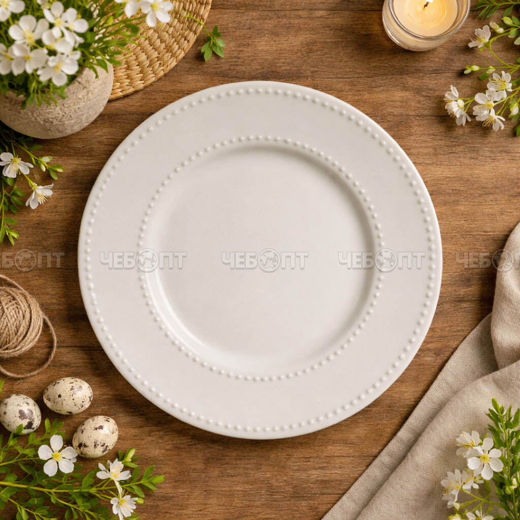 Тарелка плоская десертная 20,5 см ELITE, фарфор арт. 300700 $ [72] GOODSEE. ЧЕБОПТ.