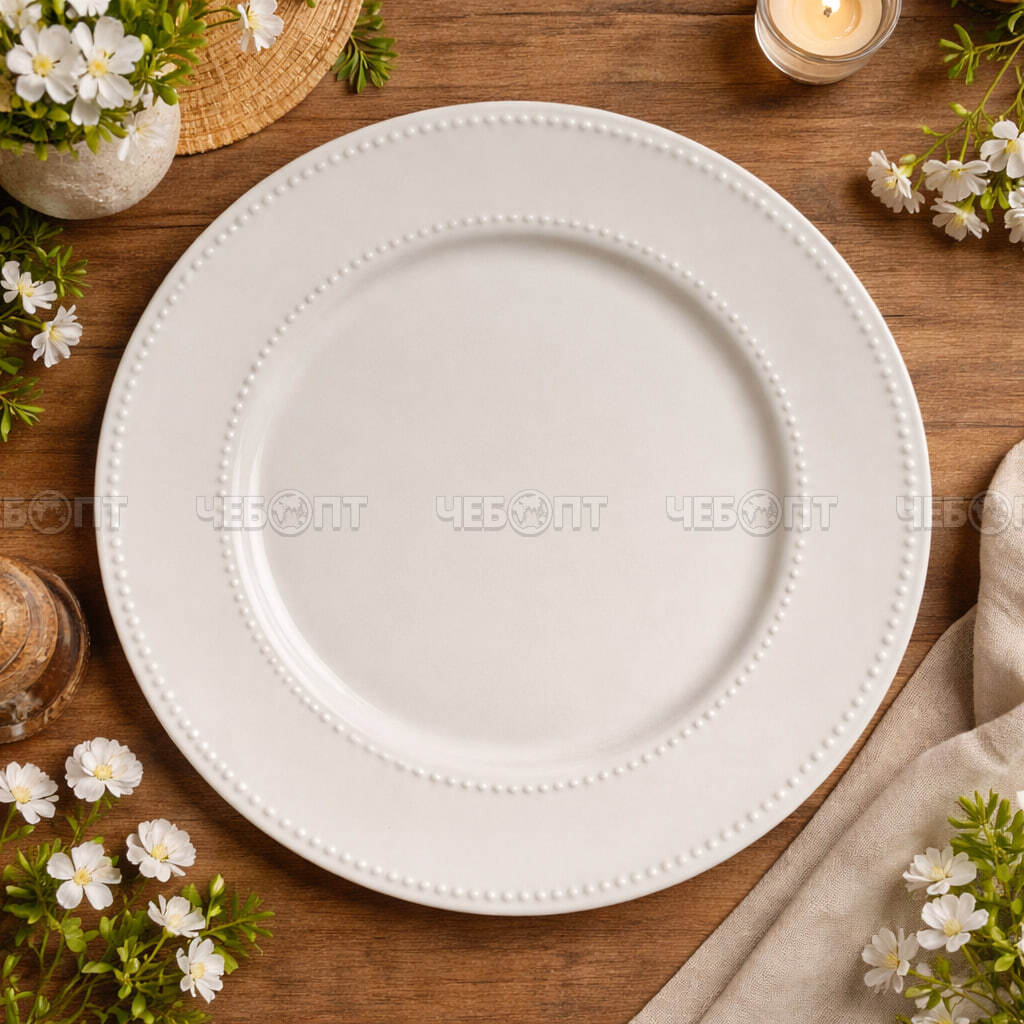 Тарелка плоская обеденная 26,5 см ELITE, фарфор арт. 300701 $ [36] GOODSEE. ЧЕБОПТ.