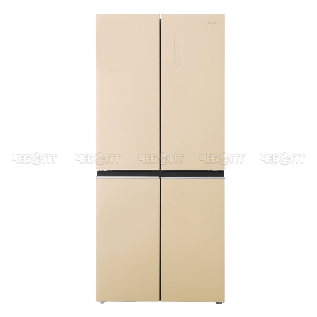 Холодильник CENTEK CT-1744 BEIGE GLASS TOTAL NF объем 415 л (148л, 267л) 782*630*1825 мм, 4 двери, класс А++, мощ. 123 Вт [1]. ЧЕБОПТ.