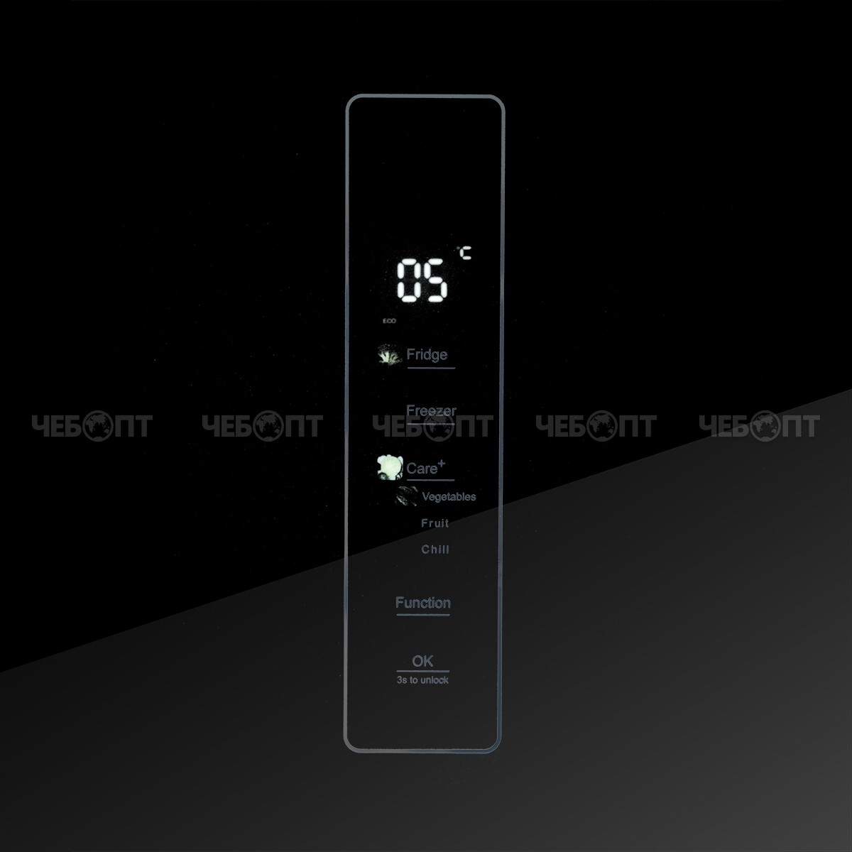 Холодильник CENTEK CT-1744 BLACK GLASS TOTAL NF объем 415 л (148л, 267л) 782*630*1825 мм, 4 двери, класс А++, мощ. 123 Вт [1]. ЧЕБОПТ.