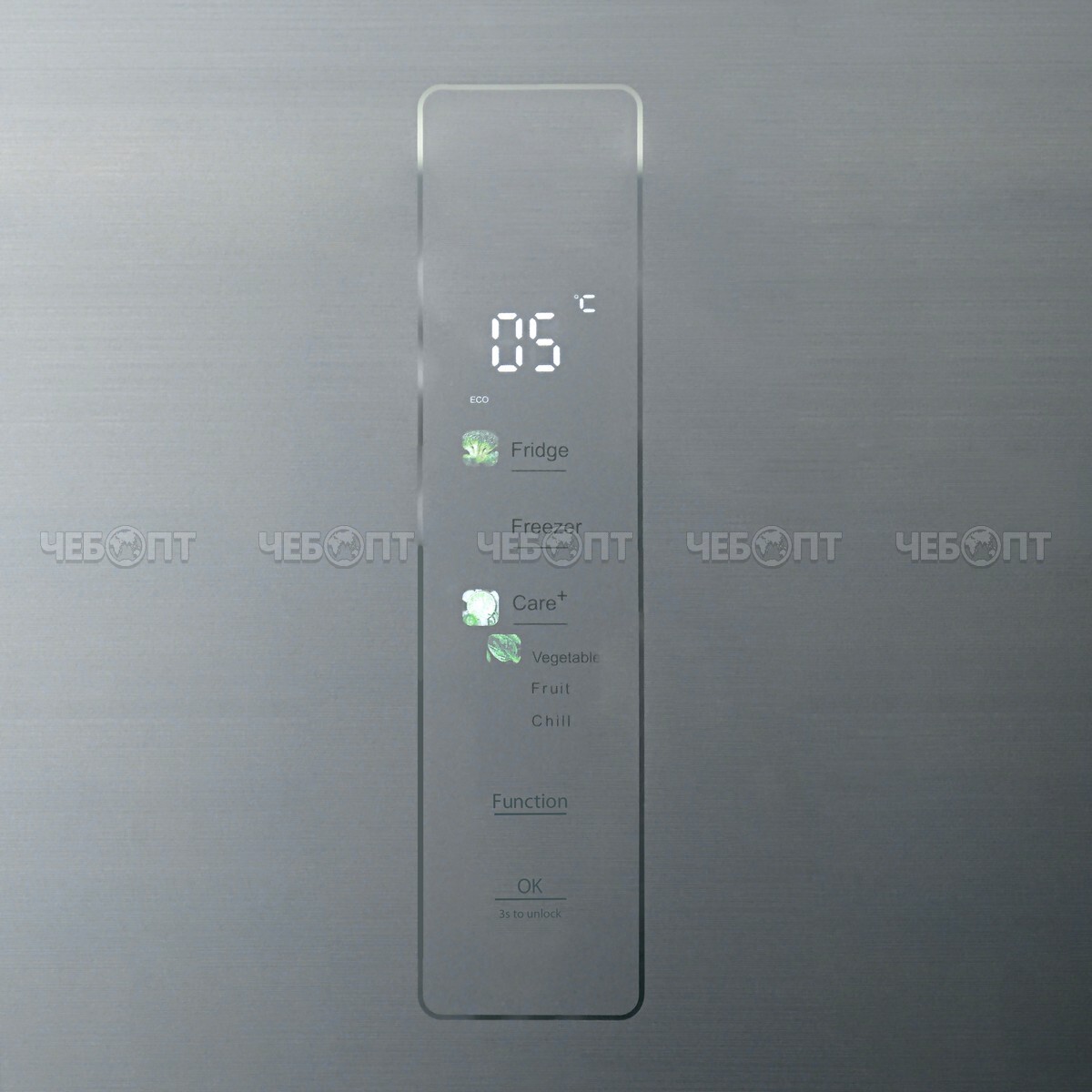 Холодильник CENTEK CT-1744 GRAY GLASS TOTAL NF объем 415 л (148л, 267л) 782*630*1825 мм, 4 двери, класс А++, мощ. 123 Вт [1]. ЧЕБОПТ.