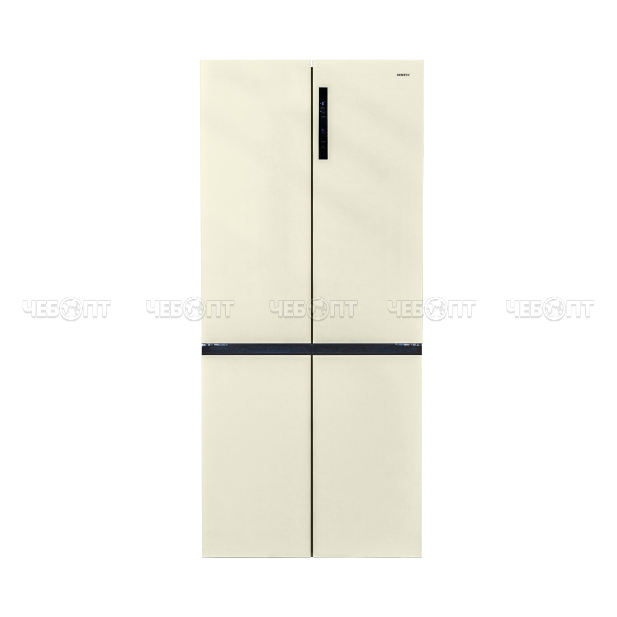 Холодильник CENTEK CT-1746 BEIGE GLASS NF объем 600 л (212л, 388л) 833*668*1920 мм, 4 двери, класс А+, мощ. 170 Вт [1]. ЧЕБОПТ.