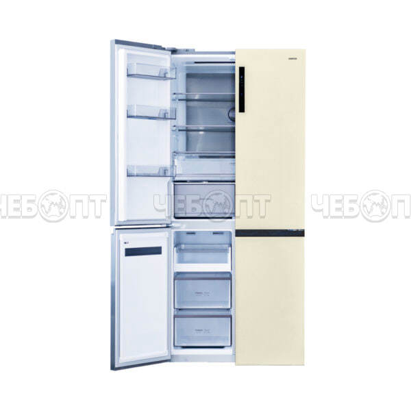 Холодильник CENTEK CT-1746 BEIGE GLASS NF объем 600 л (212л, 388л) 833*668*1920 мм, 4 двери, класс А+, мощ. 170 Вт [1]. ЧЕБОПТ.