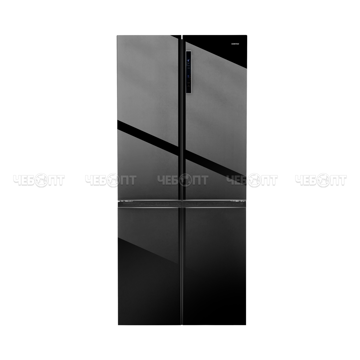 Холодильник CENTEK CT-1746 BLACK GLASS NF объем 600 л (212л, 388л) 833*668*1920 мм, 4 двери, класс А+, мощ. 170 Вт [1]. ЧЕБОПТ.