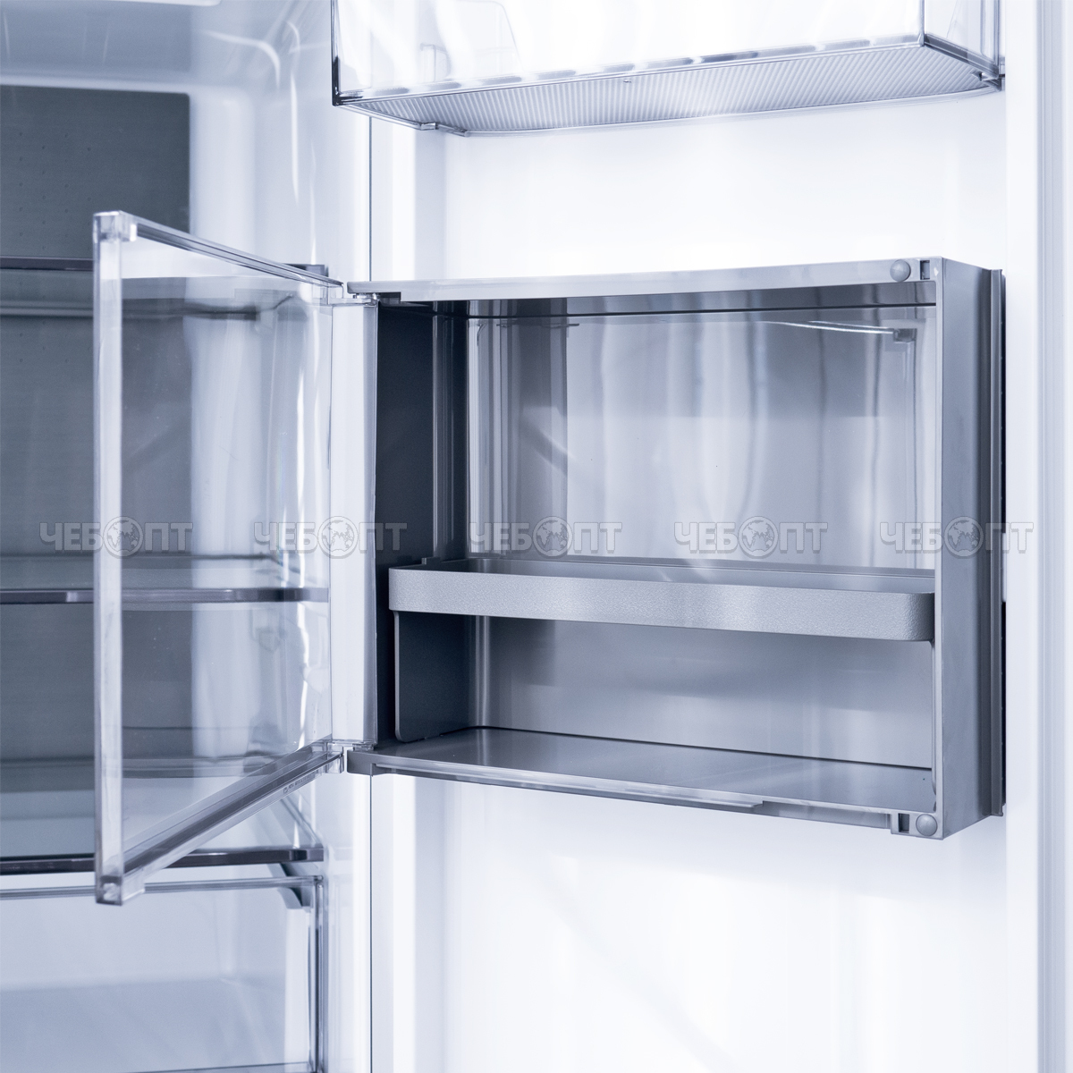 Холодильник CENTEK CT-1746 BLACK GLASS NF объем 600 л (212л, 388л) 833*668*1920 мм, 4 двери, класс А+, мощ. 170 Вт [1]. ЧЕБОПТ.