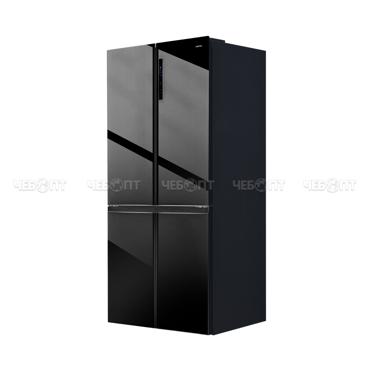Холодильник CENTEK CT-1746 BLACK GLASS NF объем 600 л (212л, 388л) 833*668*1920 мм, 4 двери, класс А+, мощ. 170 Вт [1]. ЧЕБОПТ.
