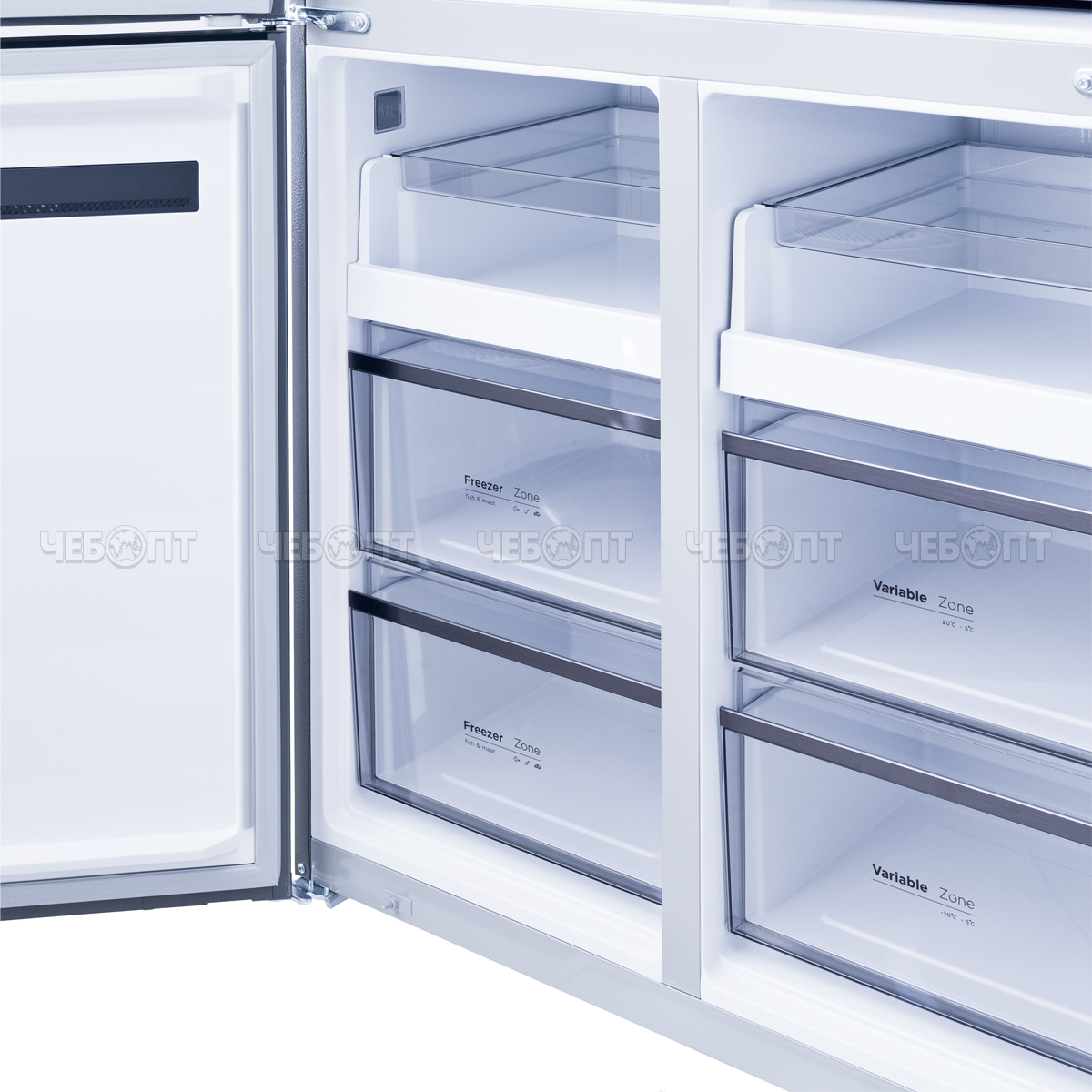 Холодильник CENTEK CT-1746 INOX NF объем 600 л (212л, 388л) 833*668*1920 мм, 4 двери, класс А+, мощ. 170 Вт [1]. ЧЕБОПТ.