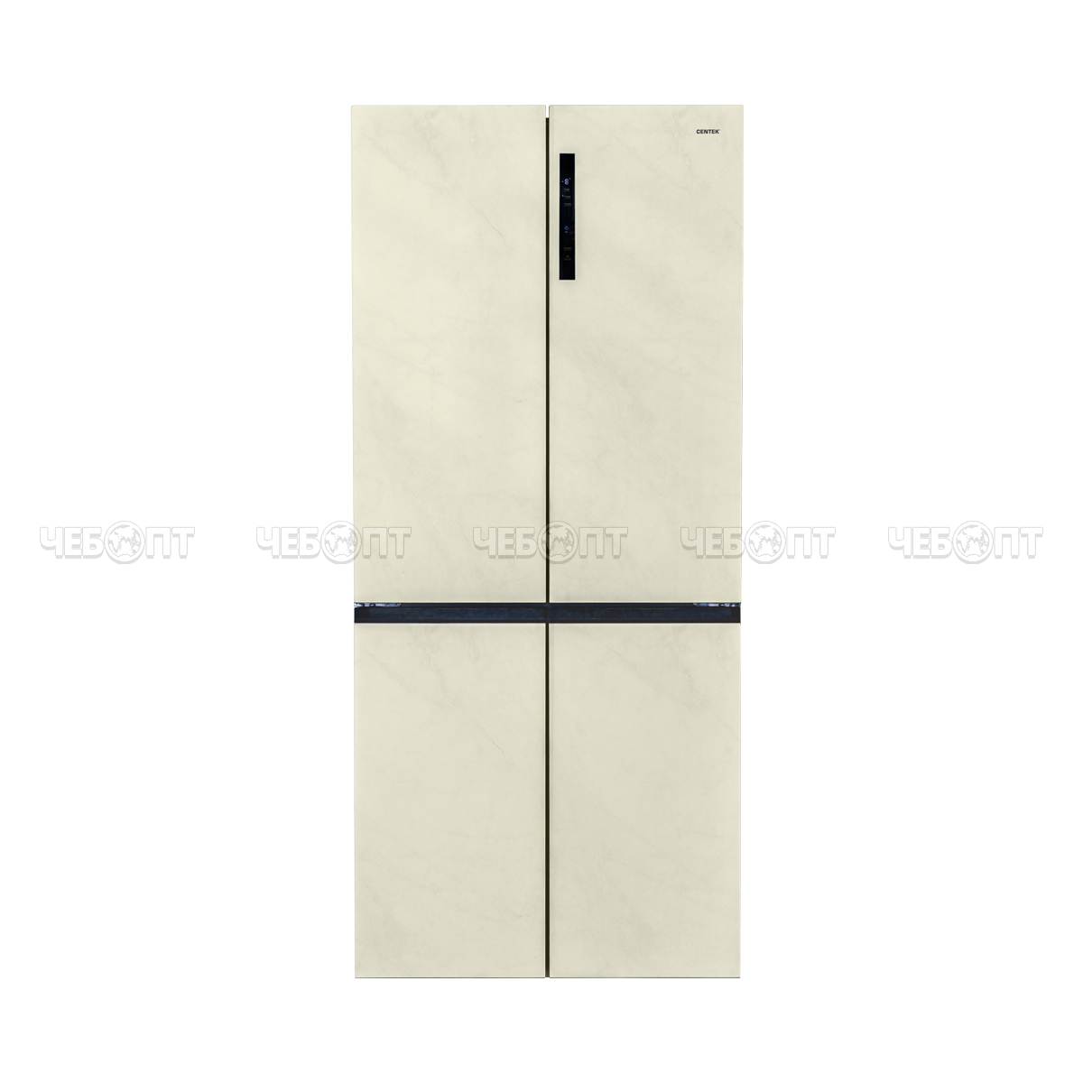Холодильник CENTEK CT-1746 MARBLE GLASS NF объем 600 л (212л, 388л) 833*668*1920 мм, 4 двери, класс А+, мощ. 170 Вт [1]. ЧЕБОПТ.