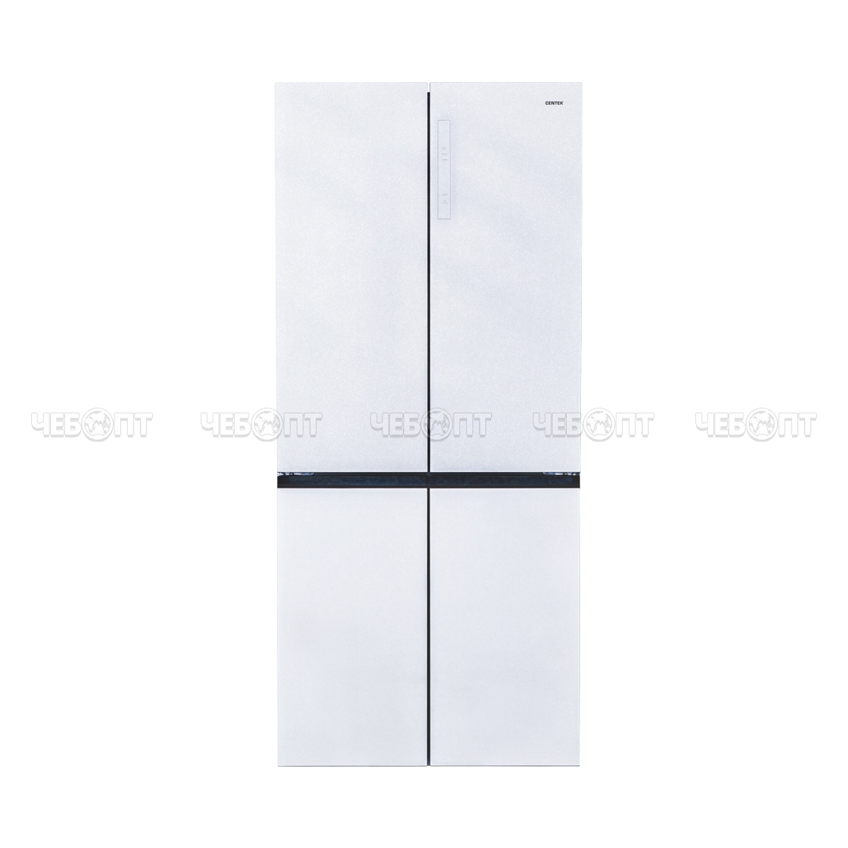 Холодильник CENTEK CT-1746 WHITE GLASS NF объем 600 л (212л, 388л) 833*668*1920 мм, 4 двери, класс А+, мощ. 170 Вт [1]. ЧЕБОПТ.