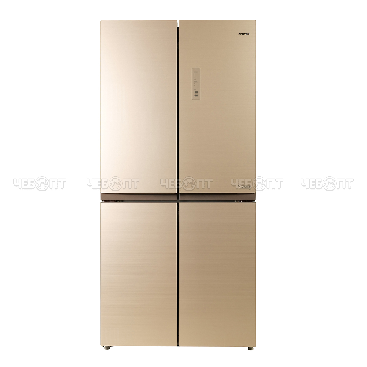 Холодильник CENTEK CT-1756 BEIGE CLASS INVERTER NF объем 442 л (153л, 289л) 833*655*1775 мм, 4 двери, класс А, мощ. 250 Вт [1]. ЧЕБОПТ.