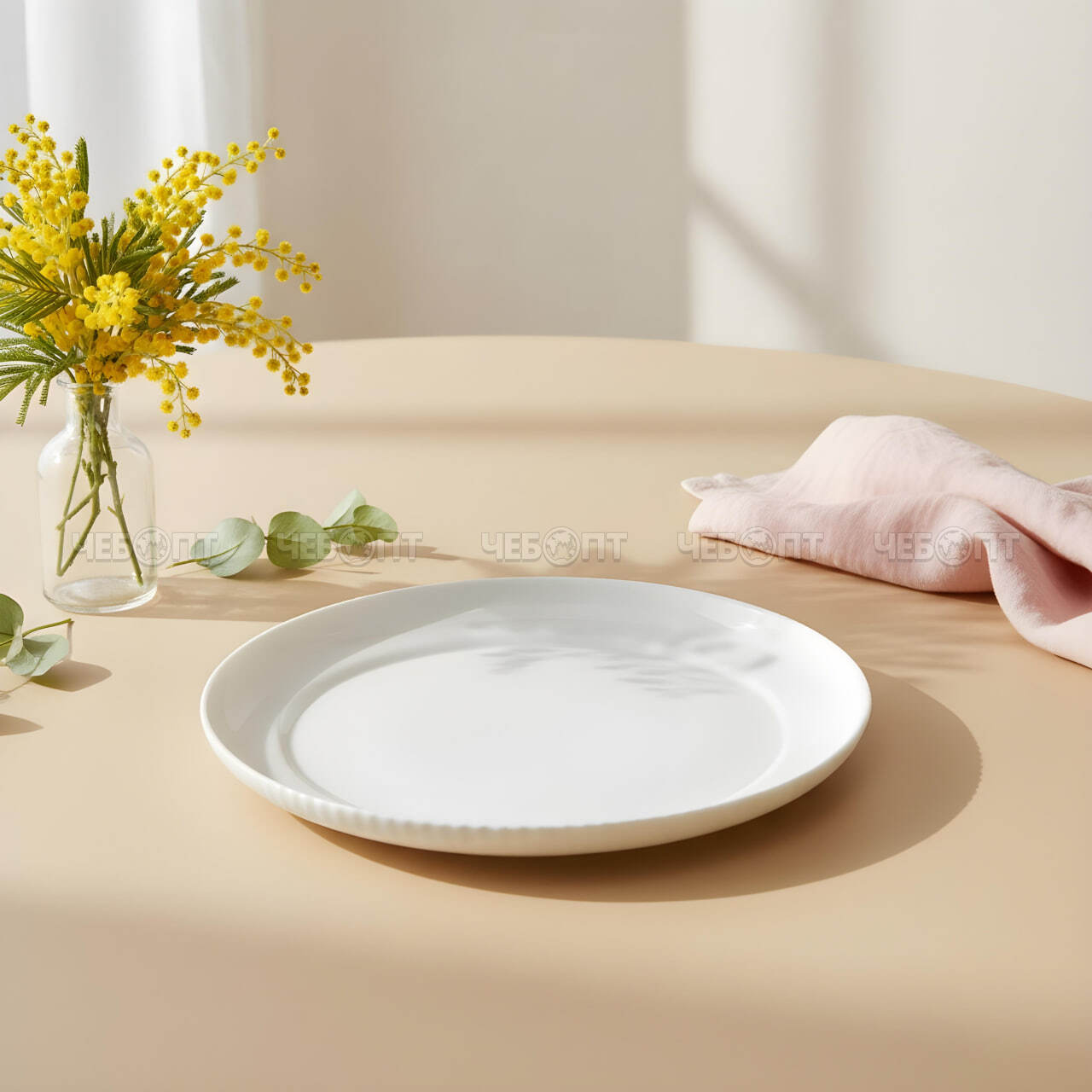 Тарелка плоская десертная 18 см LUMÉVA, белая упрочненная стеклокерамика арт. 300060 $ [6/72] GOODSEE. ЧЕБОПТ.