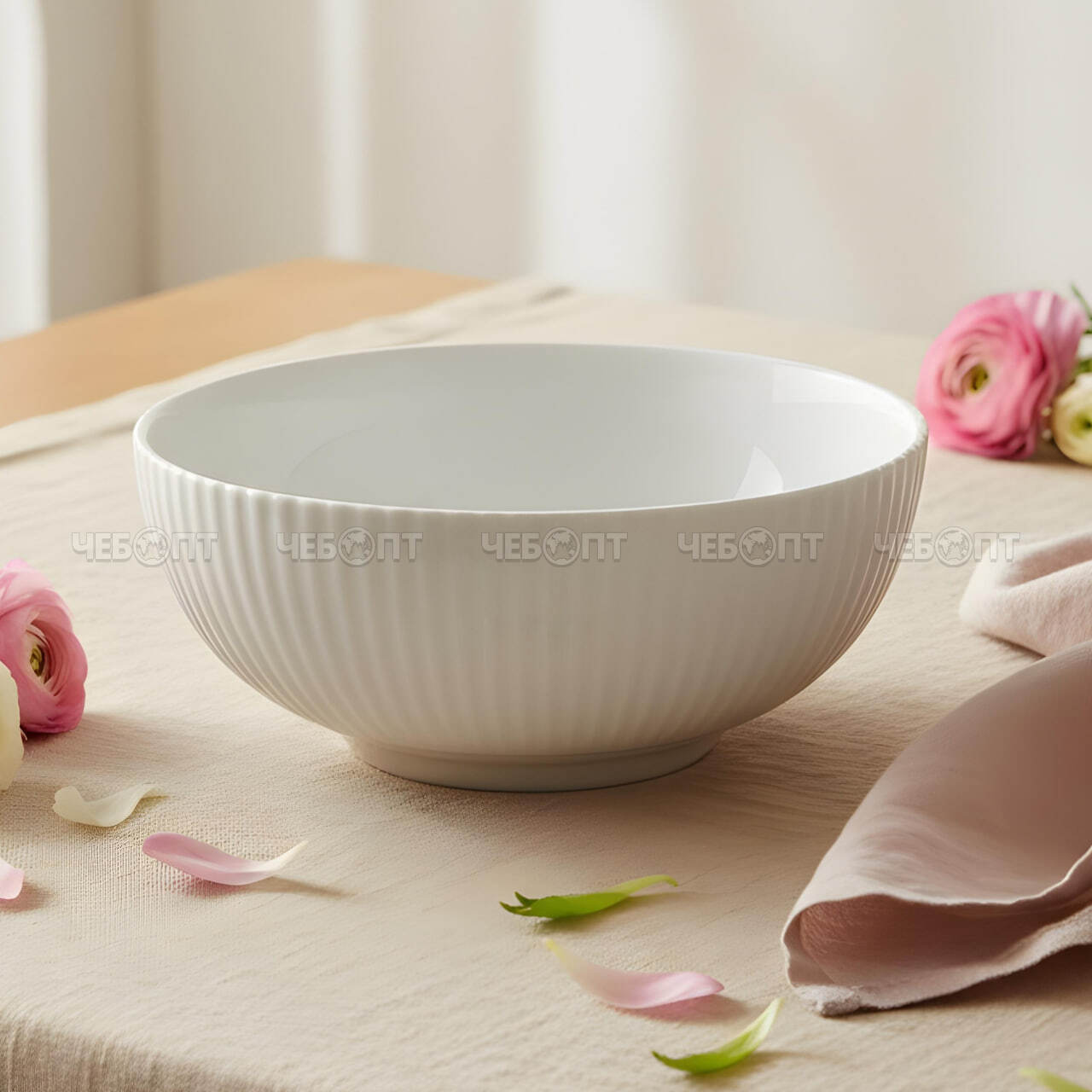 Салатник 15,5 см 500 мл LUMÉVA, белая упрочненная стеклокерамика арт. 300718 $ [6/72] GOODSEE. ЧЕБОПТ.