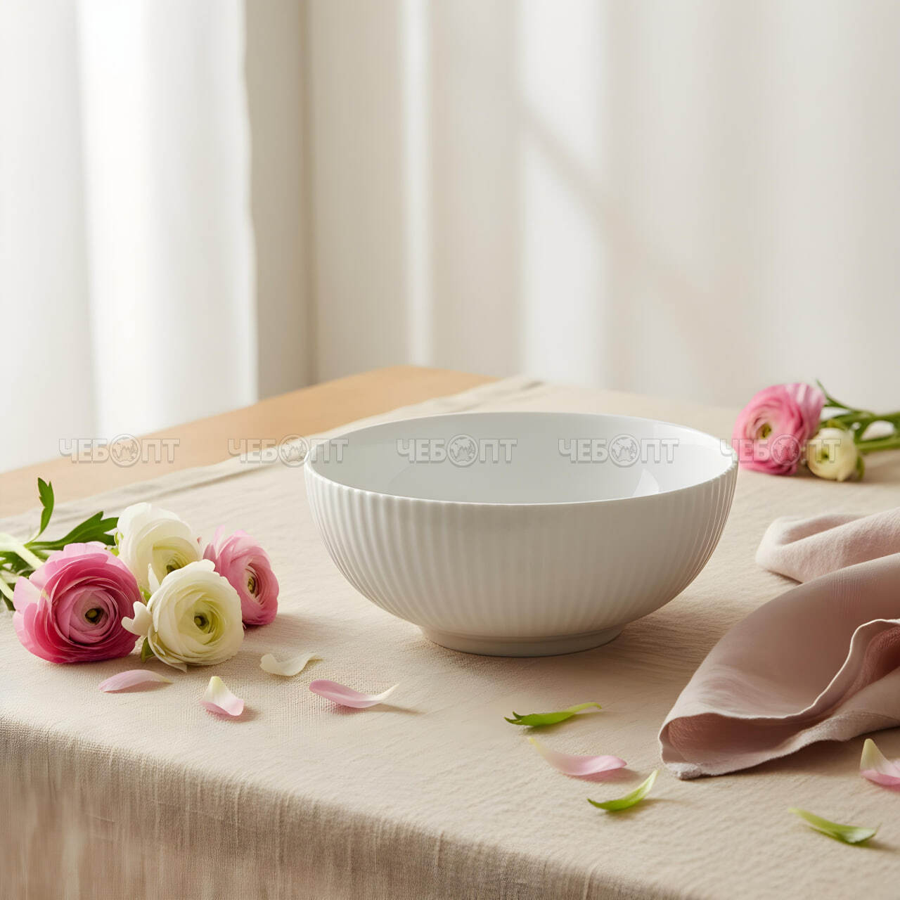 Салатник 15,5 см 500 мл LUMÉVA, белая упрочненная стеклокерамика арт. 300718 $ [6/72] GOODSEE. ЧЕБОПТ.