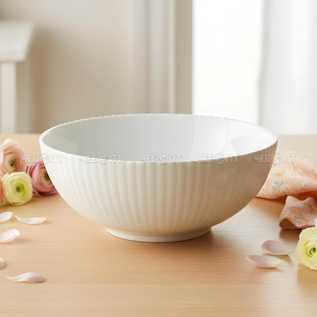 Салатник 18 см 750 мл LUMÉVA, белая упрочненная стеклокерамика арт. 300719 $ [6/72] GOODSEE. ЧЕБОПТ.