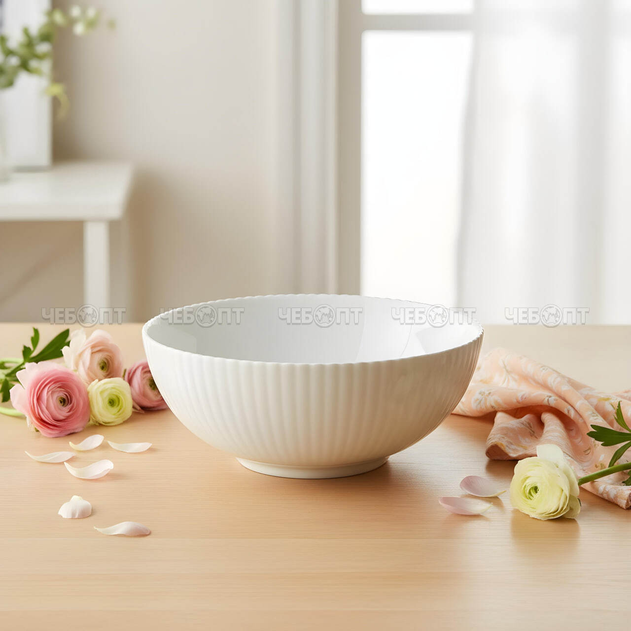 Салатник 18 см 750 мл LUMÉVA, белая упрочненная стеклокерамика арт. 300719 $ [6/72] GOODSEE. ЧЕБОПТ.