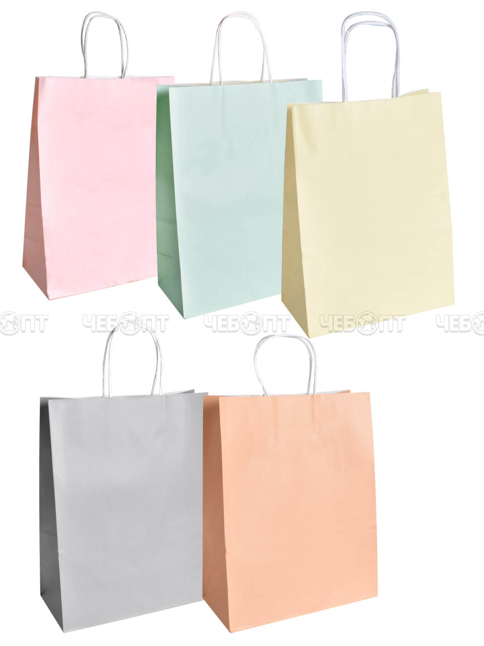 Пакет бумажный подарочный КРАФТ 22*16*8 см с крученной ручной, цвет в ассортименте арт. 300264 $ [12/1200] GOODSEE. ЧЕБОПТ.