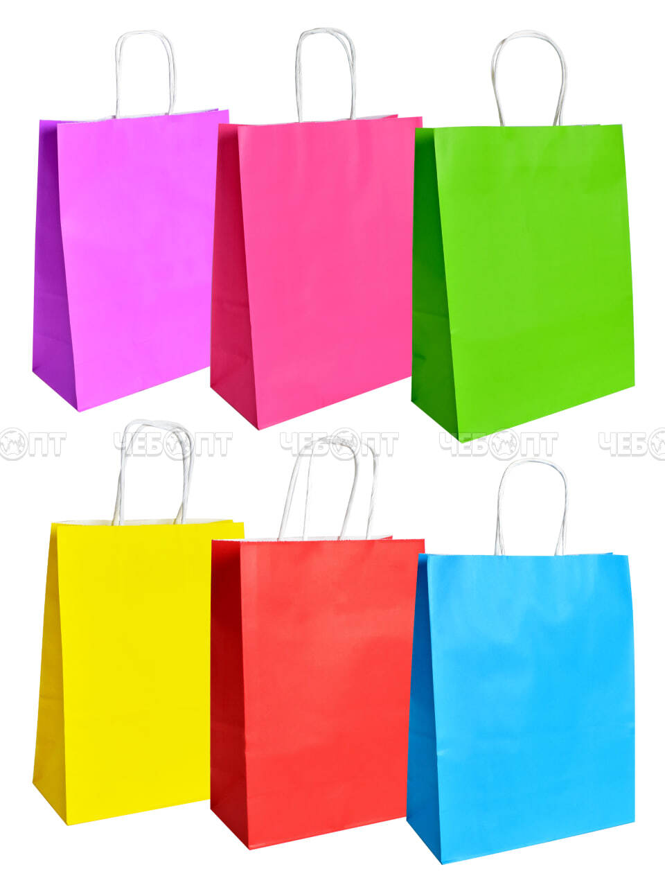 Пакет бумажный подарочный КРАФТ 32*26*12 см с крученной ручной, цвет в ассортименте арт. 300265 $ [12/840] GOODSEE. ЧЕБОПТ.