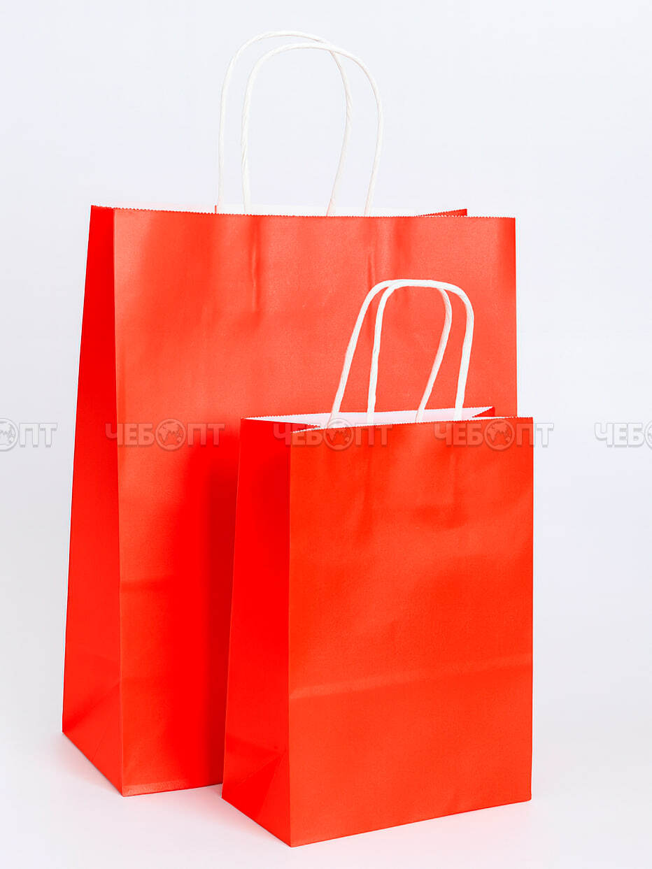 Пакет бумажный подарочный КРАФТ 32*26*12 см с крученной ручной, цвет в ассортименте арт. 300265 $ [12/840] GOODSEE. ЧЕБОПТ.