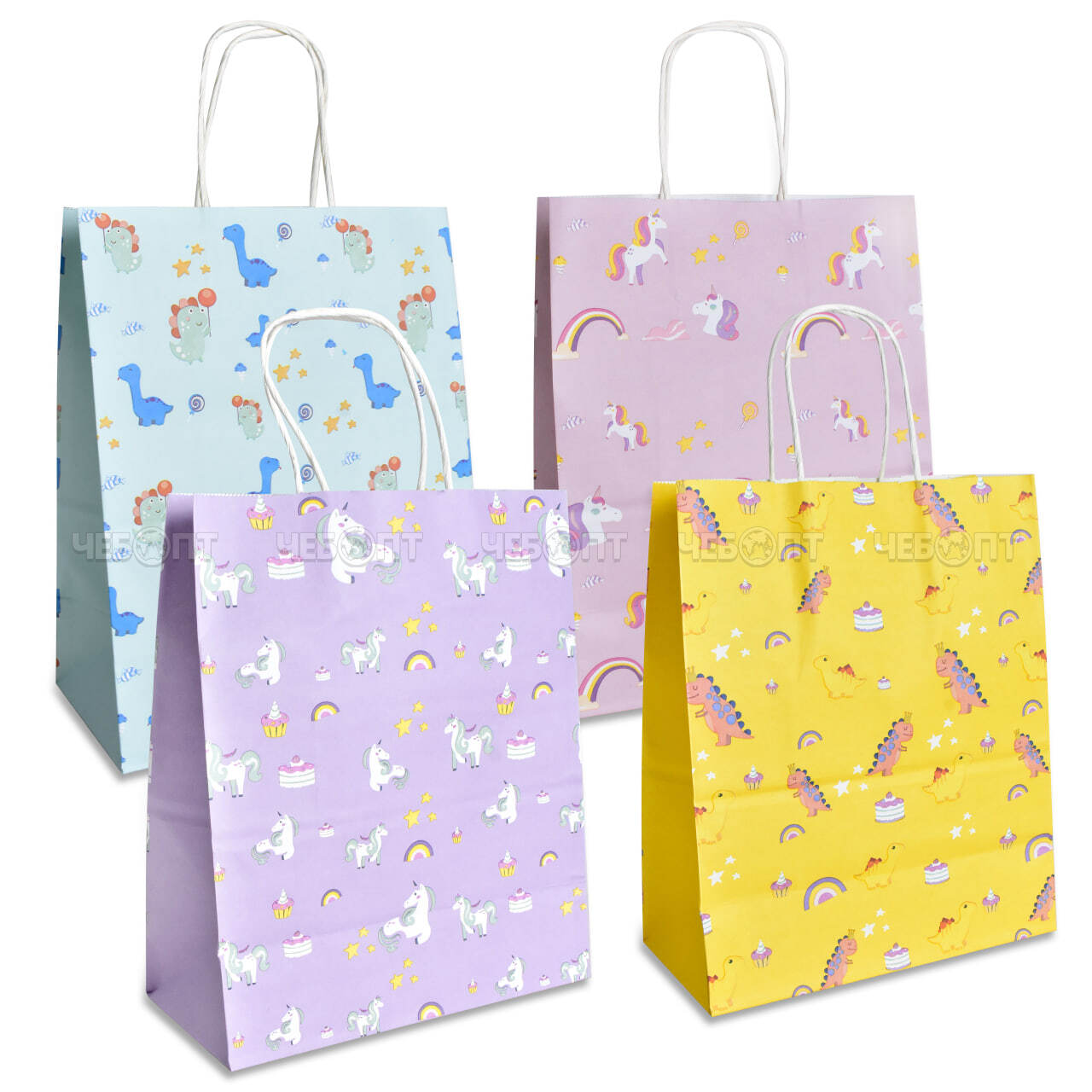 Пакет бумажный подарочный ВОЛШЕБСТВО СКАЗОК 27*22*11 см с крученной ручной, цвет в ассортименте арт. 300724 $ [12/960] GOODSEE. ЧЕБОПТ.