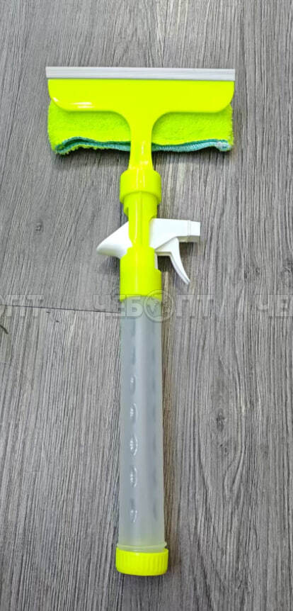 Водосгон для окон, стекол с распылителем 48*18,5 см, микрофибра, цвет ЗЕЛЕНЫЙ арт. 300729 $ [100] GOODSEE. ЧЕБОПТ.