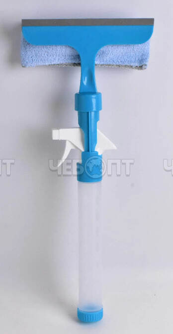 Окномойка с распылителем и водосгоном 48*18,5 см, микрофибра, цвет СИНИЙ арт. 300730 $ [100] GOODSEE. ЧЕБОПТ.