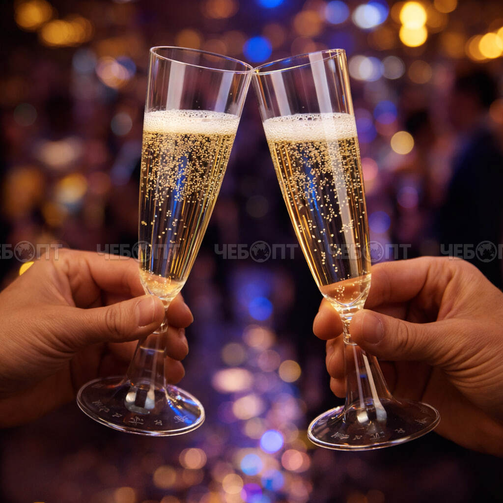 Бокал одноразовый пластиковый для шампанского 160 мл, прозрачный арт. 300731 $ [25/1000] GOODSEE. ЧЕБОПТ.