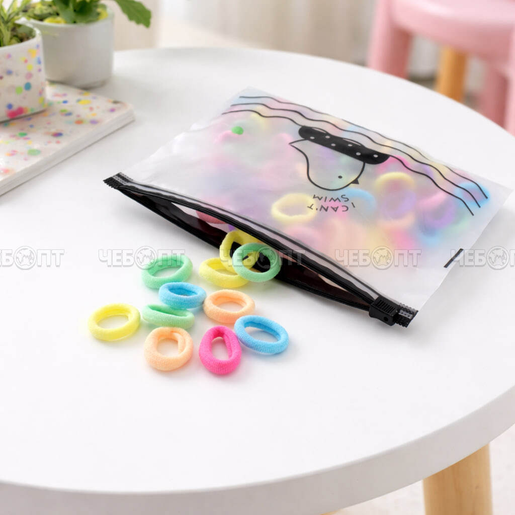 Резинки для волос детские 100 шт, цвет ассорти, арт. 300734 $ [12/1200] GOODSEE. ЧЕБОПТ.