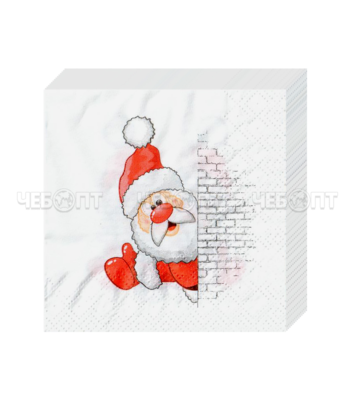 Салфетка бумажная DESNA BOUQUET 20*20 см, 2-сл, упак. 30 листов ДЕД МОРОЗ НОВОГОДНЯЯ Арт.57564 [26]. ЧЕБОПТ.