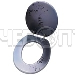 Сиденье для унитаза универсальное с крышкой мягкое AQUA-Prime FULLPRINT КАПЛЯ арт. 6082 [16]. ЧЕБОПТ.