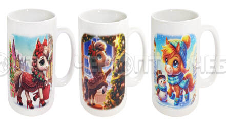 Кружка керамическая 350 мл ЛОШАДКА арт. MFK20583АА [36] МФК. ЧЕБОПТ.