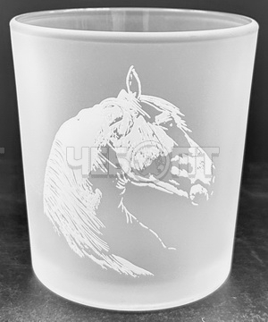 Набор саканов 250 мл ЛОШАДКА БЕЛОЕ НА МАТОВОМ стекло арт.1249/DP*6 [6] АРДЕККО. ЧЕБОПТ.