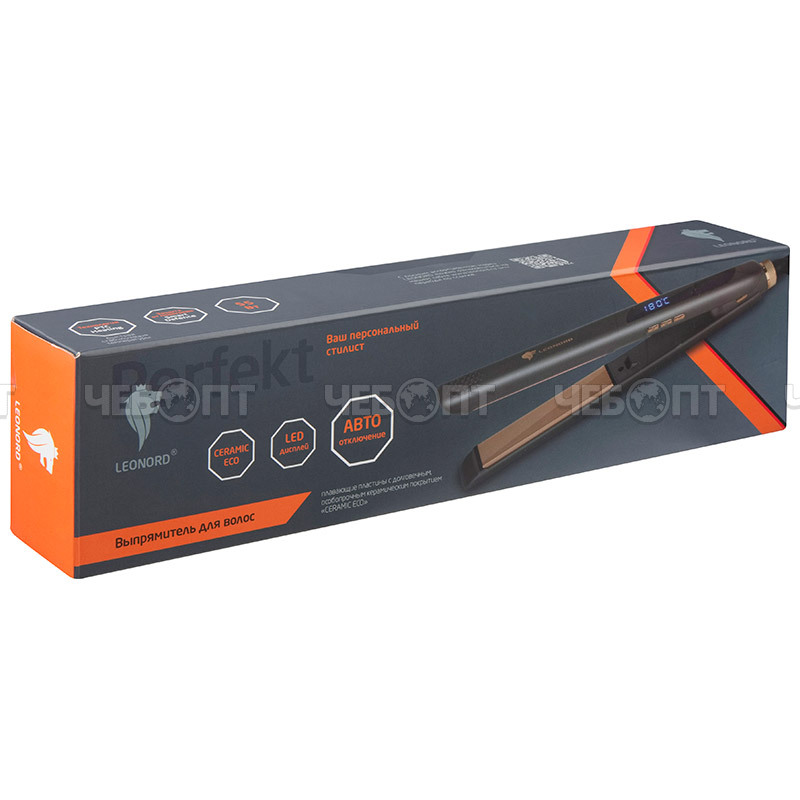 Выпрямитель (утюжок) для волос LEONORD LE-1269 керамические пластины, макс темп 230 °C мощность 55 Вт арт. 900313 [24] СКРАП. ЧЕБОПТ.
