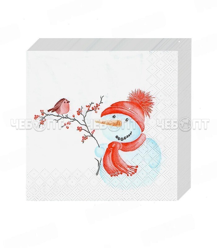Салфетка бумажная DESNA BOUQUET 20*20 см, 2-сл, упак. 30 листов МИЛЫЙ СНЕГОВИК  НОВОГОДНЯЯарт. [26]. ЧЕБОПТ.